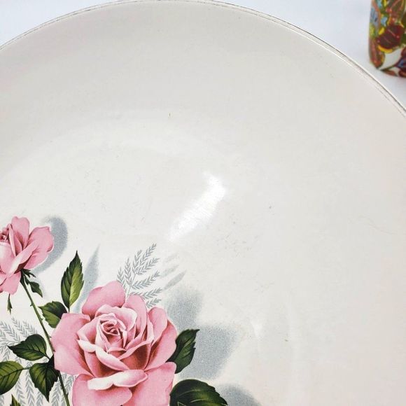 Set of 2 VTG Taylor Smith & Taylor Fine China Summer Rose Dinner‎ Plates Replace - Picture 6 of 9